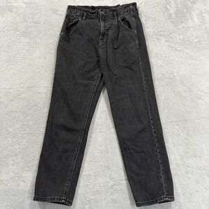 AE American Eagle Jeans Women's 6 Black High Rise Straight Y2K Elastic Waist